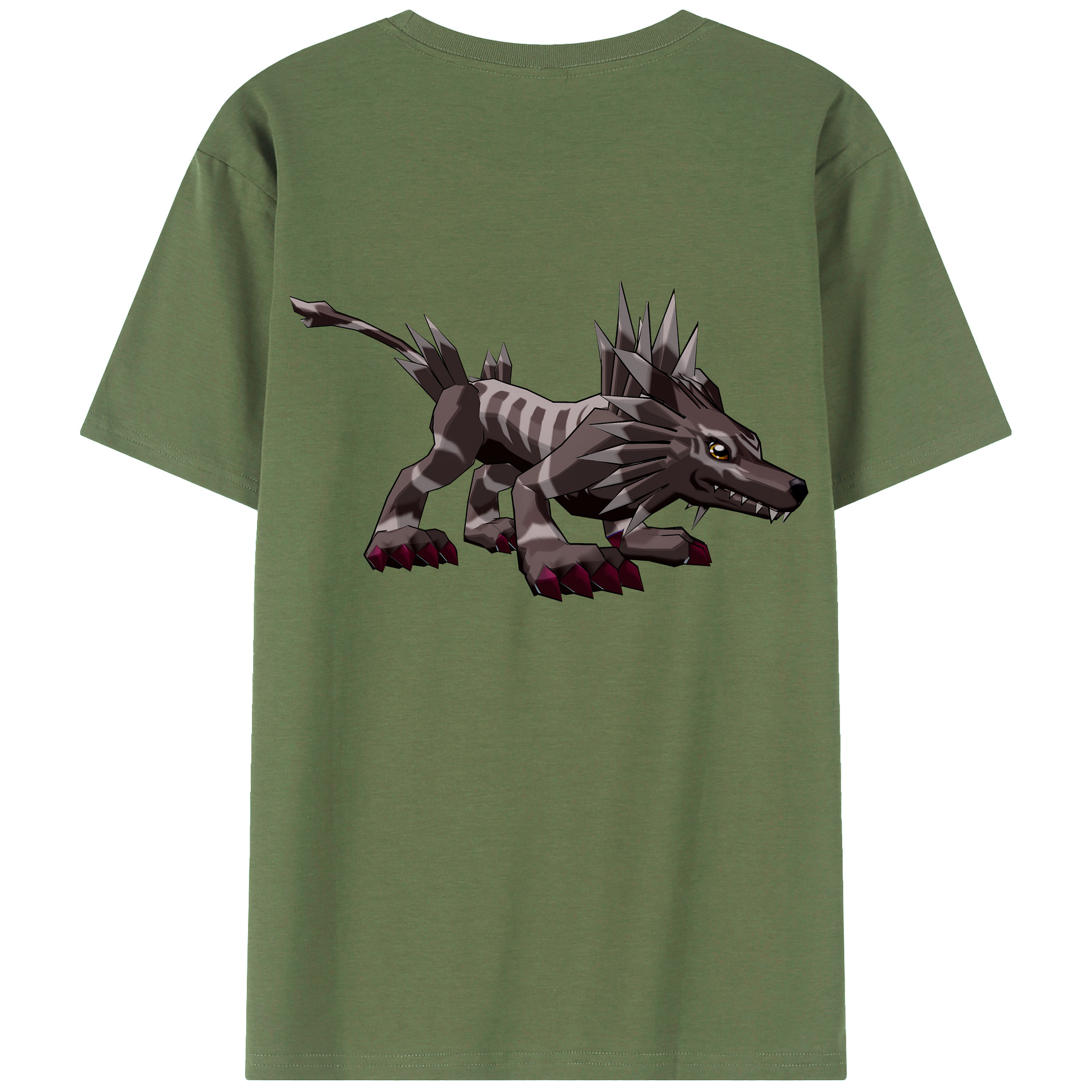 （画像用） Digimon デジタルモンスター/デジモン 綿100％ メンズ半袖Tシャツ（バックプリント） 通気性